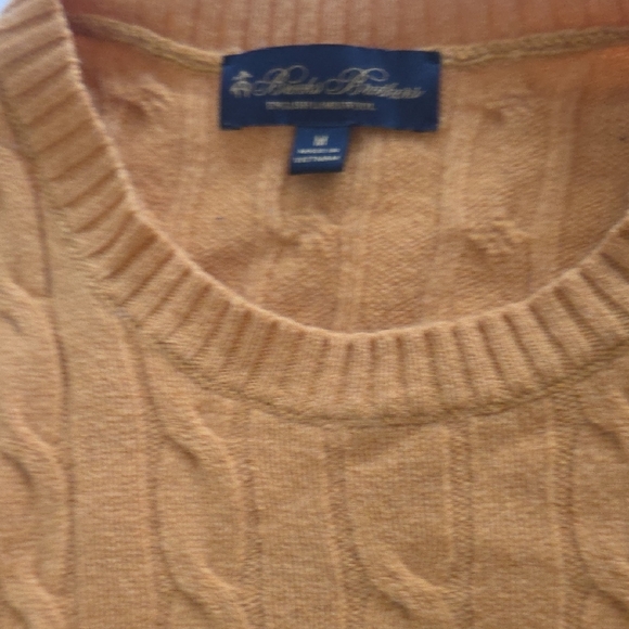 Brooks Brothers Men's Crewneck Sweater in Warm Mustard - Picture 2 of 8